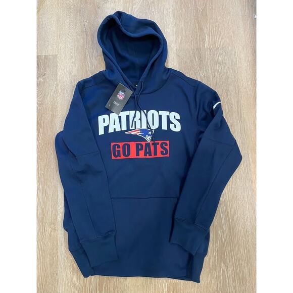 Nike New England Patriots Hometown Navy Therma-FIT Hoodie Men's Small NWT - Picture 3 of 3